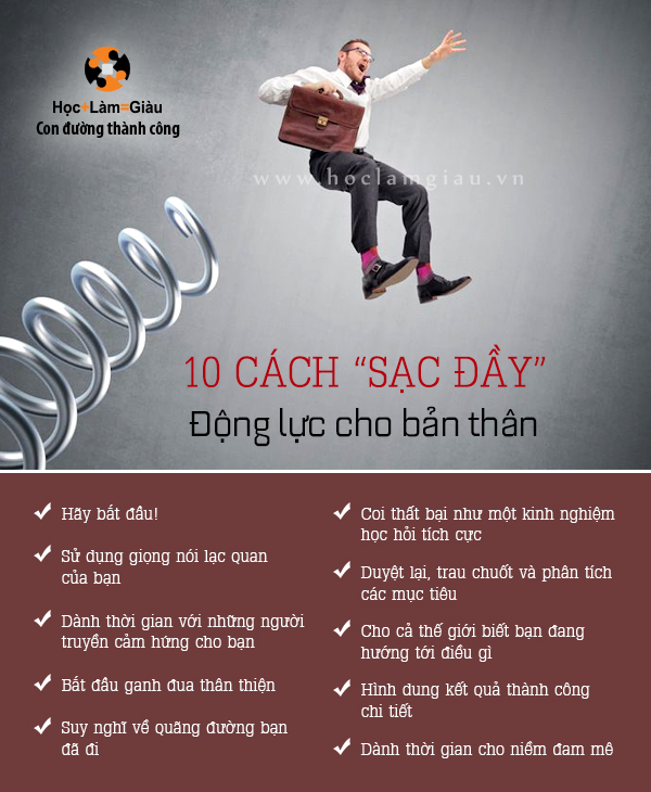 10 cách “sạc đầy” động lực cho bản thân