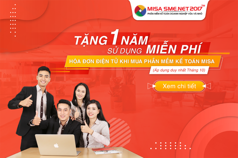 Tặng 1 năm sử dụng miễn phí hóa đơn điện tử (gói 1000 hóa đơn) khi mua phần mềm kế toán MISA SME.NET 2017