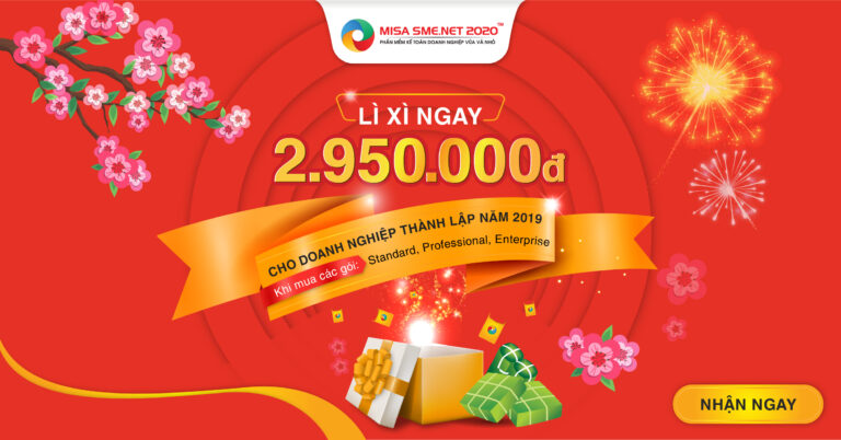 Nhận lộc xuyên Tết: Tặng 2.950.000 VND cho doanh nghiệp mới thành lập khi triển khai phần mềm kế toán MISA SME.NET